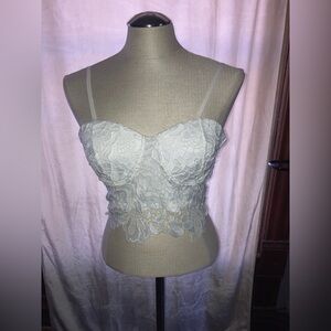 Lace Bustier Top - White